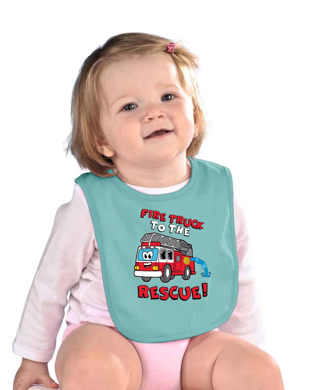 Wild Bobby Fire Truck to the Rescue Funny Cute Humor Infant Premium Jersey Baby Bib for Girls Boys, Chill, One Size