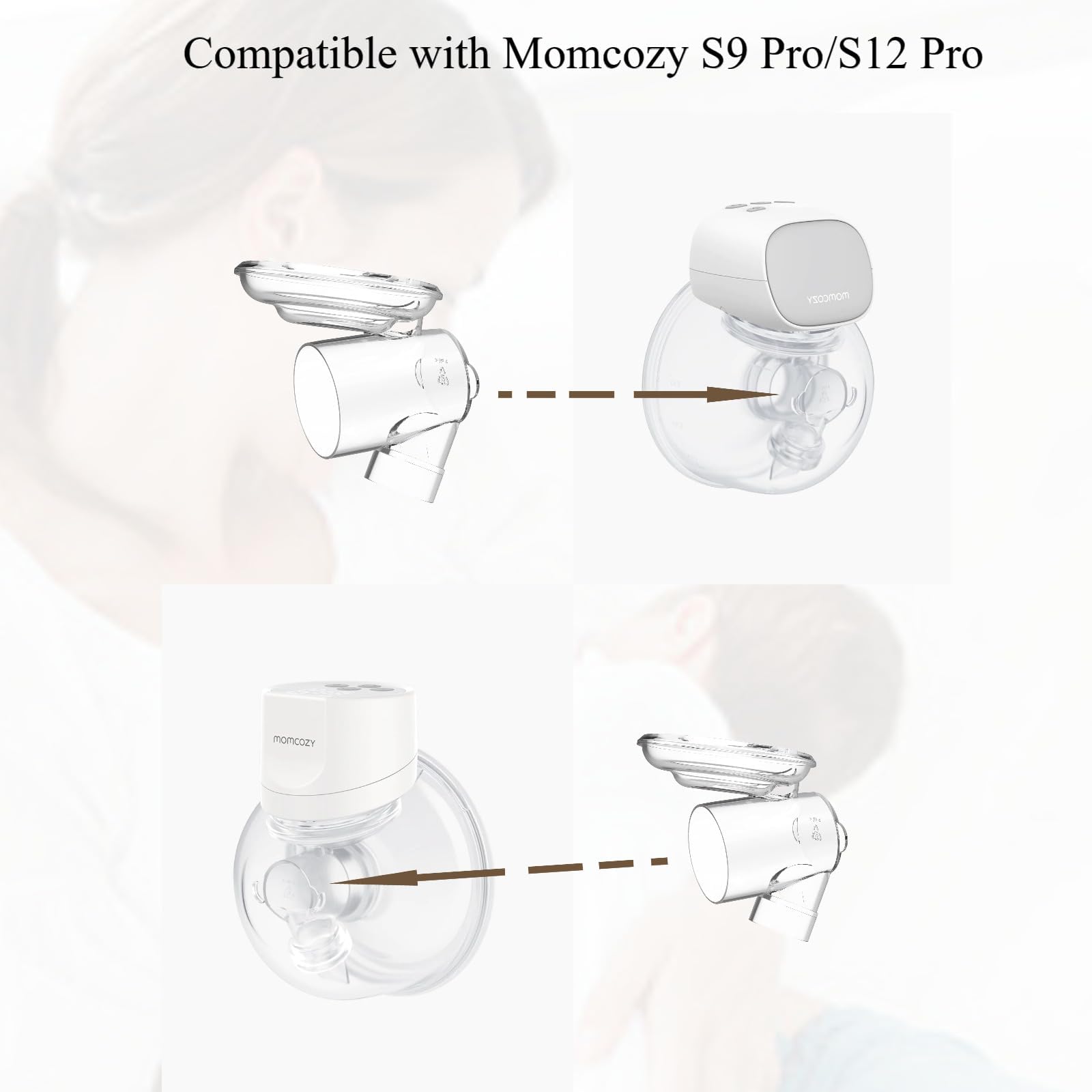 JIMOWANG Wearable Breast Pump Linker Compatible with TSRETE/kmaier/eulumap/Momcozy S9/S12 Replacement Pump Parts,Breastpump Accesories