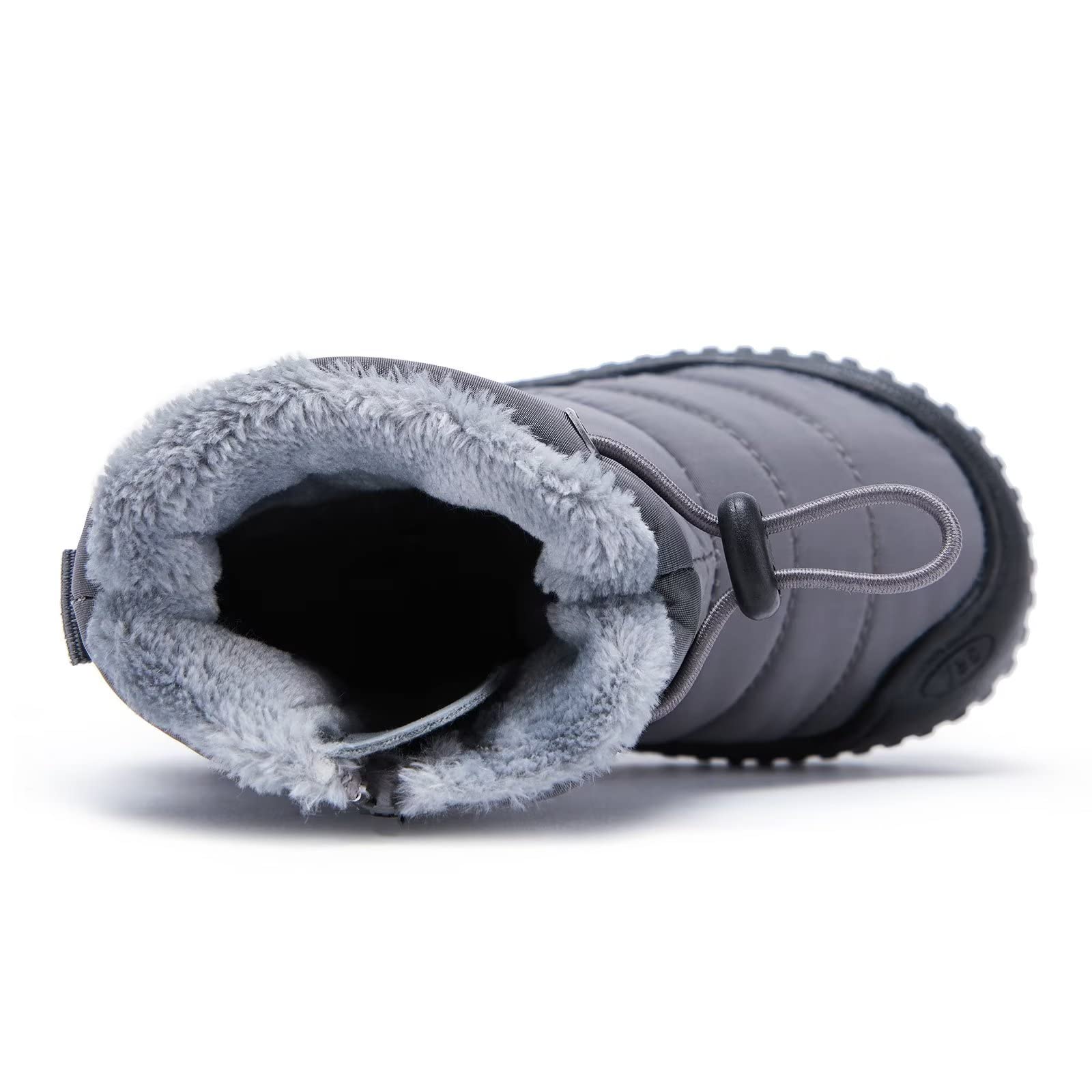 BMCiTYBM Baby Snow Boots Boys Girls Winter Infant Shoes Non Slip 6 9 12 18 24 Months Faux Fur Grey Size 6-12 Months Infant