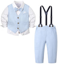 SANGTREE Boys Cotton Linen Formal Suit Linen Blue 8-9 Years=Tag 170