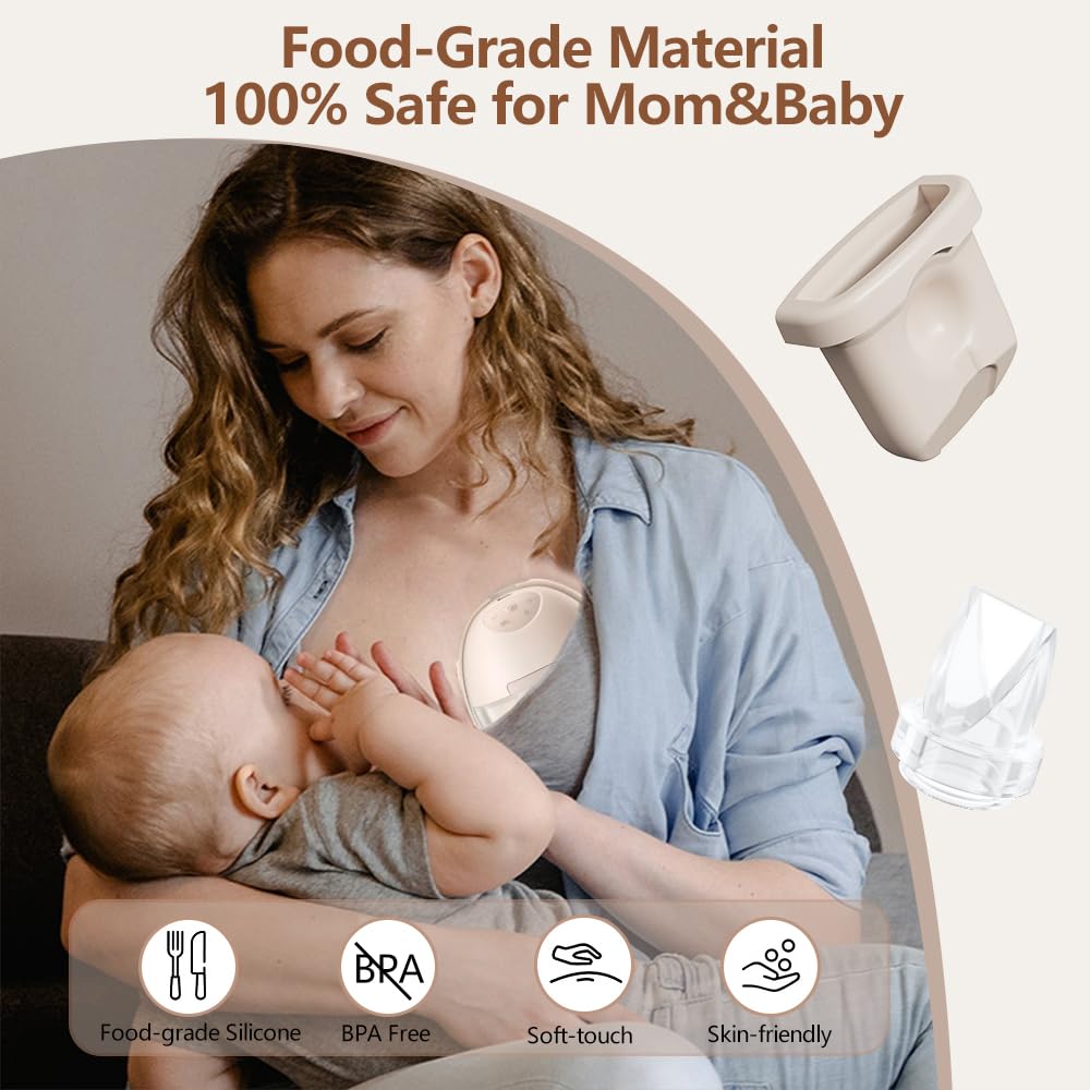 6pcs Breast Pump Parts, 4pcs Duckbill Valves and 2pcs Silicone Diaphragm Compatible with eufy S1 Pro/S1/E10/E20 Wearable Breast Pump, Replace for eufy Pump Diaphragm Duckbill Valve,Not Original Parts