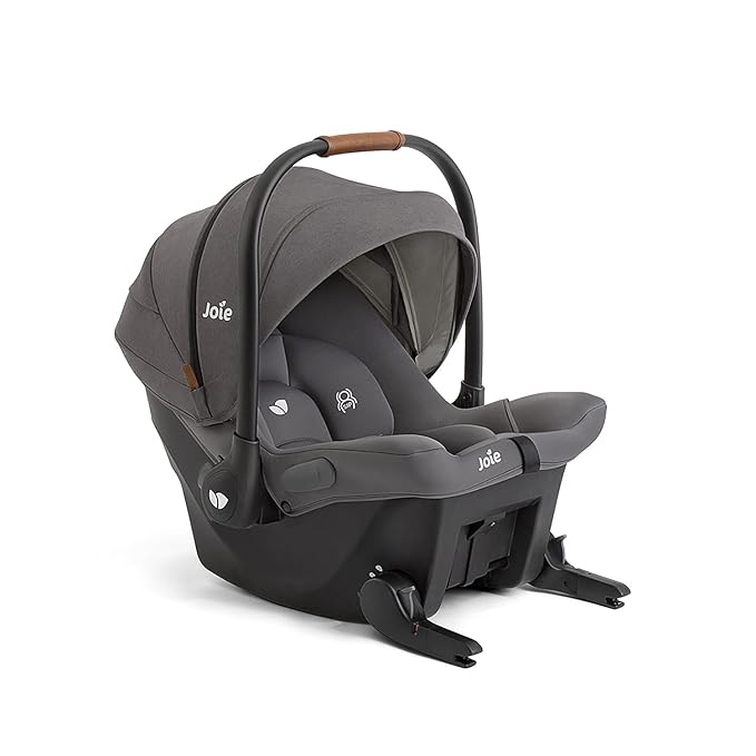 Joie Hazel Height Adjustable Stroller – Travel-Friendly Stroller with Height Adjustable Seat, Multi-Position Recline + Joie Mint Latch Base-Free Infant Car Seat – Travel System (Thunder)