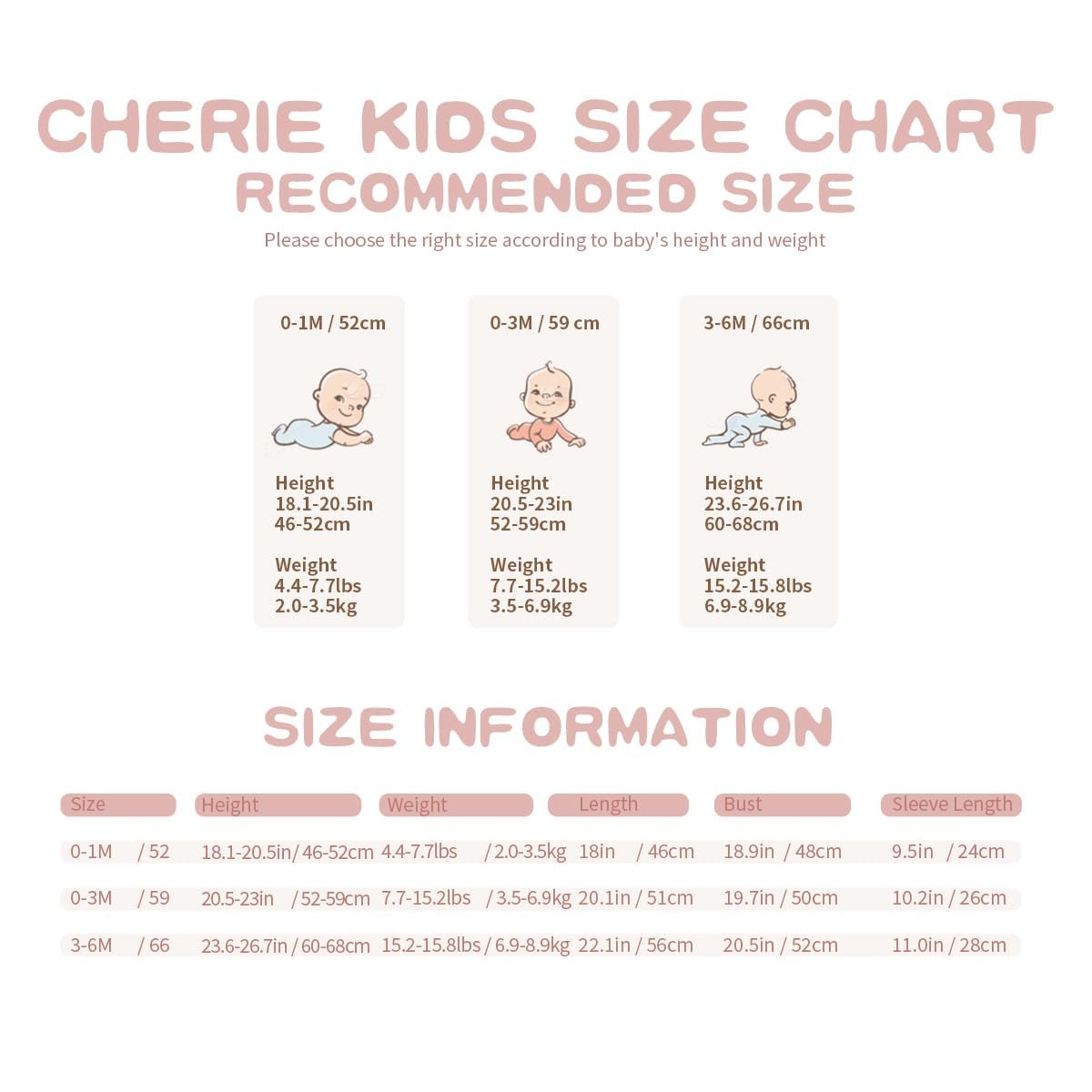 Cherie Kids Organic Cotton 0-6M Unisex Newborn Baby Sleepers Pajamas