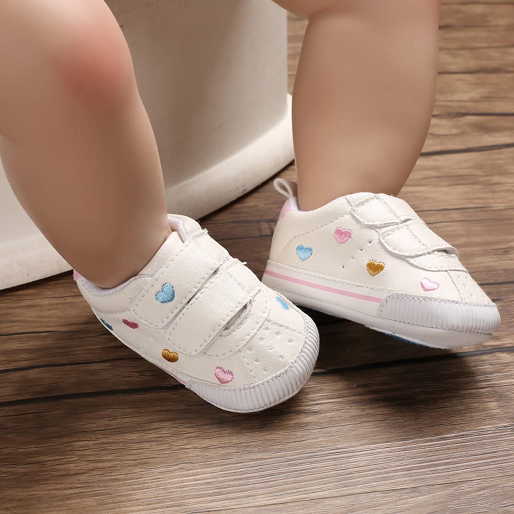 Clowora Baby Boys Girls Shoes Non-Slip Rubber Sole Sneakers Infant First Walking Toddler Crib Shoes Newborn Loafers Flats. (10/Multi-Color,0-6 Months)