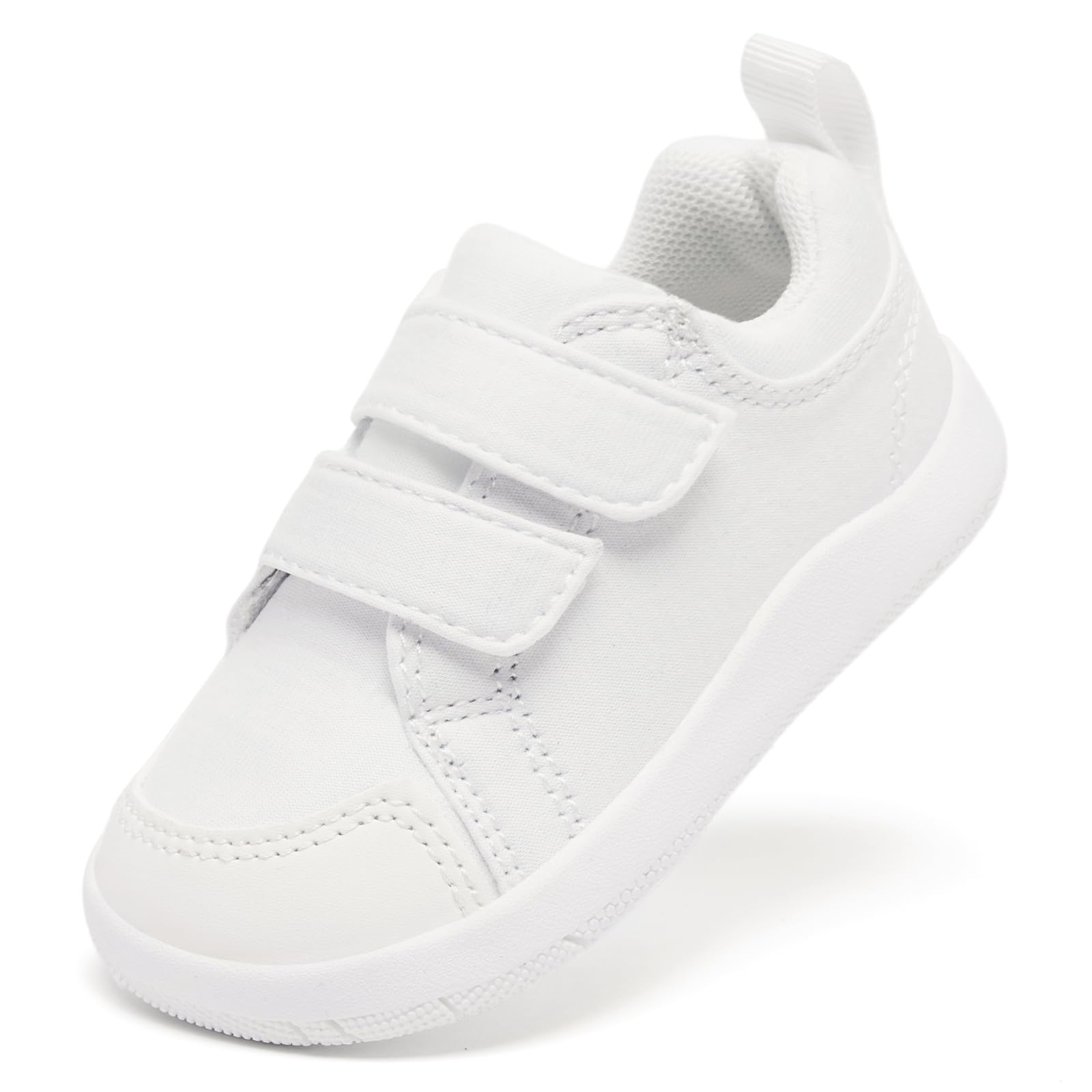 MORENDL Toddler Shoes Baby Wide Toe Box Barefoot Shoes Boy Girl Walking Shoes Non-Slip Minimalist Sneakers Comfort Zero Drop Tennis Outdoor Activities White Size 10.5