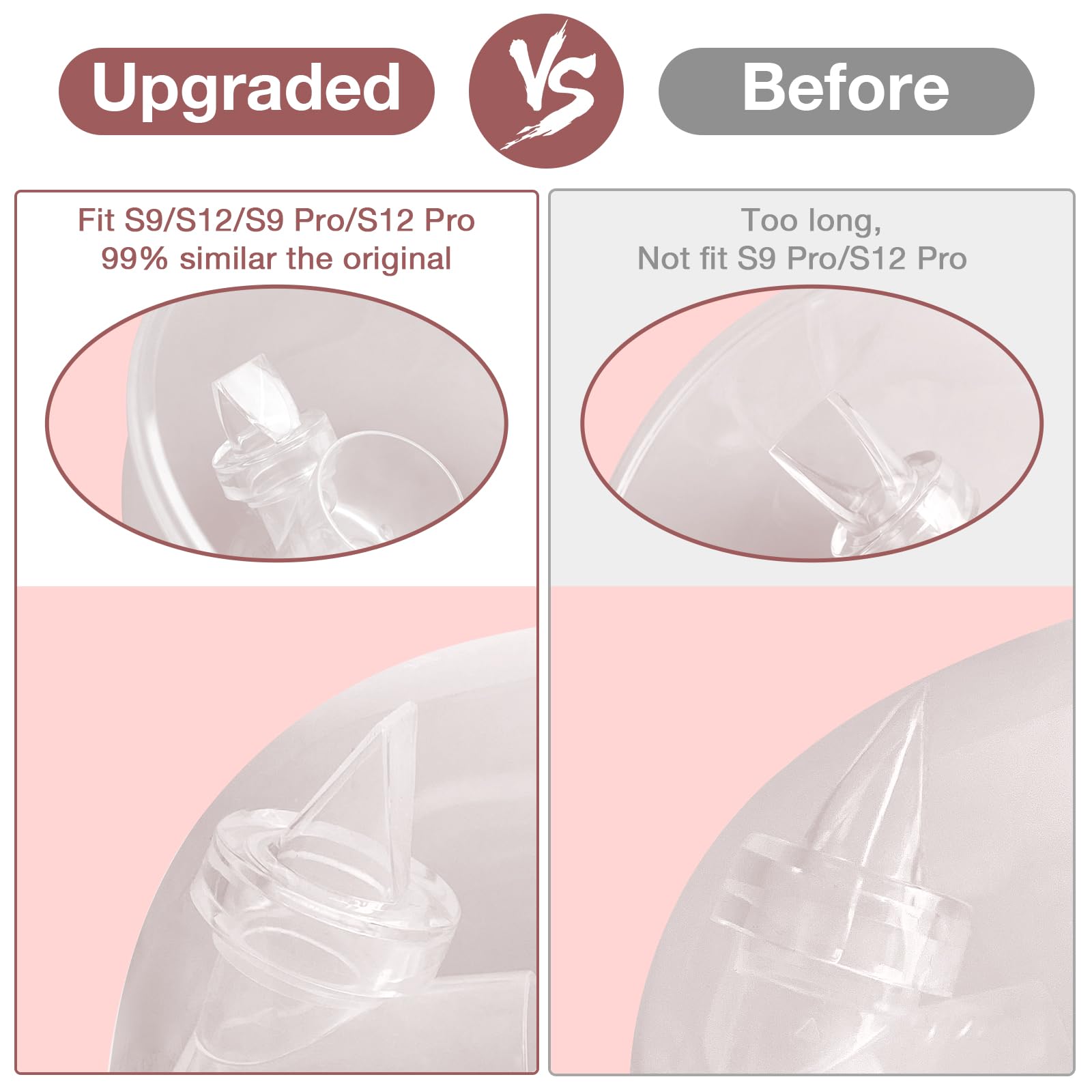 6PCS Breast Pump Replacement Parts Compatible with S9 Pro / S12 Pro / S9 / S12 Wearable Breastpump, momcozy Electric Breast Pumps Replacement Accessories, Breastfeeding Essentials Kit for New Moms