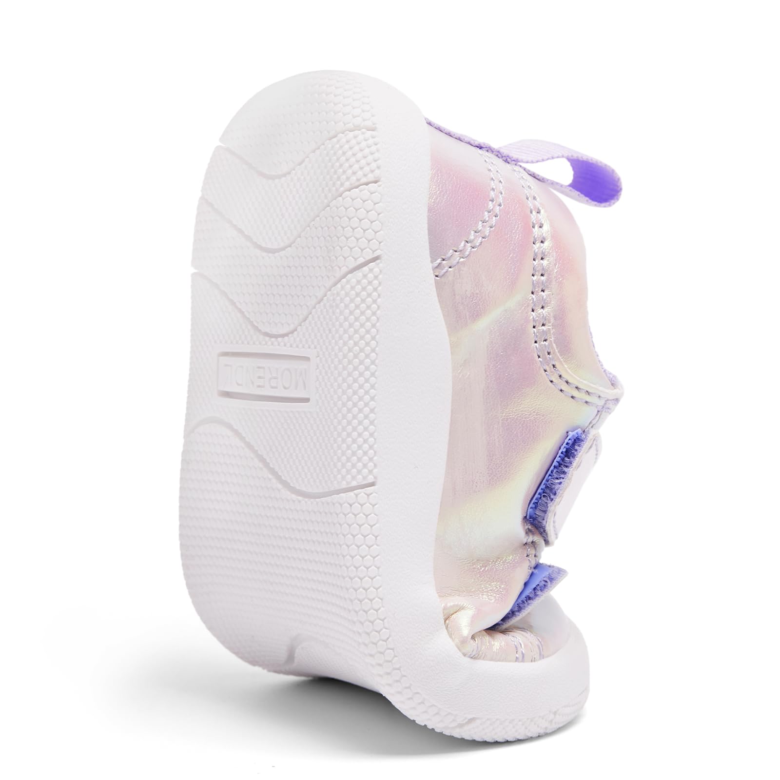 MORENDL Toddler Shoes Girls Wide Toe Box Barefoot Shoes Baby Girl Walking Shoes Non-Slip Minimalist Sneakers Comfort Zero Drop Tennis Outdoor Activities Sparkling Purple