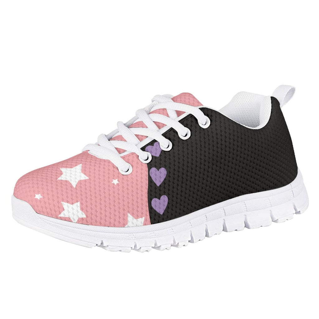 MARSVOVO Toddler Girl Slip On Sneakers Flexible Lightweight Breathable Athletic Girl Running Shoes Lace-up Fashion Comfortable Resistant Play Sport Walking Shoes Black Light Red Size 13 US