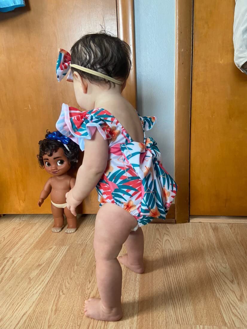 2-3T Infant Baby Girl Flamingo Swimsuit Hawaiian One Piece Ruffles Swimwear Bathing Set 24 Months