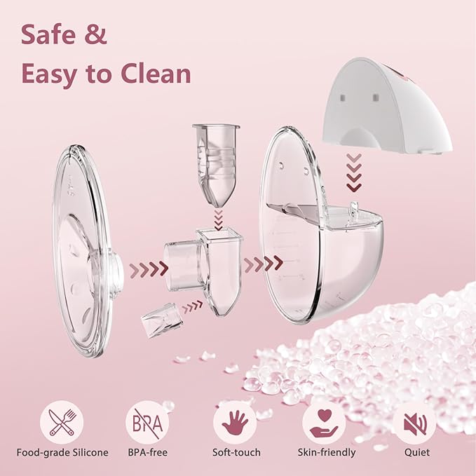 Wearable Electric Breast Pump, Hands-Free Breastfeeding Pump with 4 Modes & 12 Levels, Anti-Backflow, LED Display, 10 Breastmilk Storage Bags