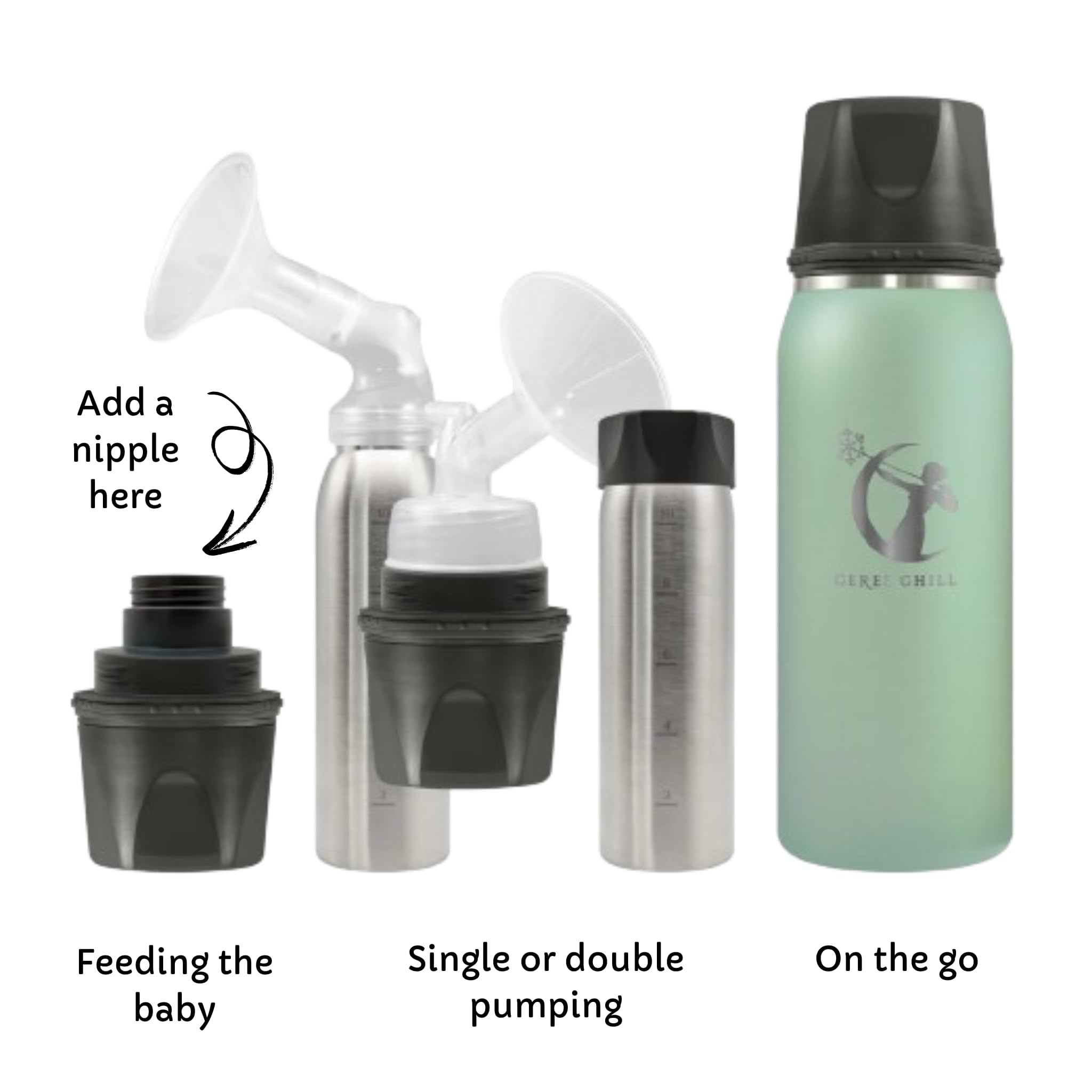 CERES CHILL OG Breastmilk Chiller Bundle with Straw Lid & Infuser & Adapters – 12–34oz Portable Breast Milk Cooler, Uce Ice or Freeze – Don’t Call me Hon, Plum