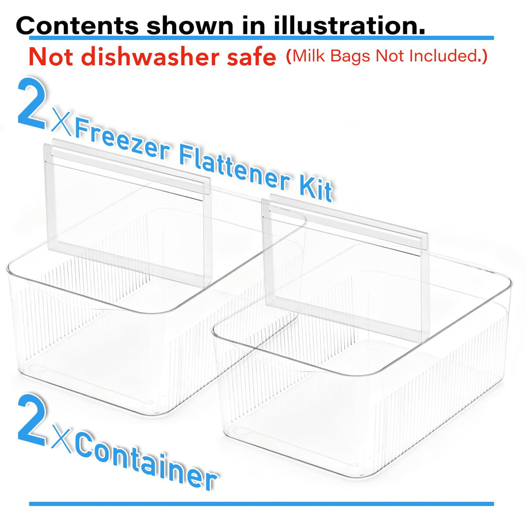 Ugotfeels 2 Pack Breastmilk Storage Bags Container with Freezer Flattener