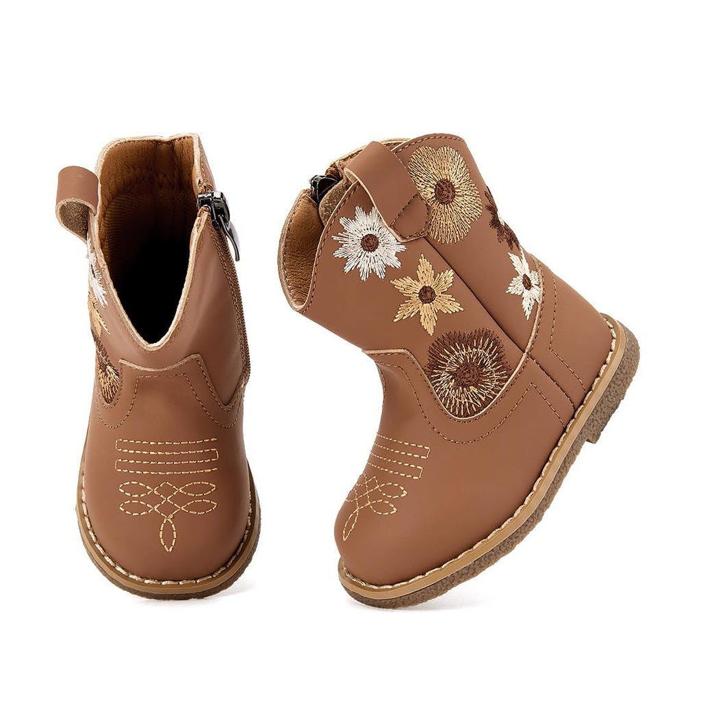 BMCiTYBM Baby Cowboy Boots Infant Cowgirl Western Shoes Brown 6-12 Months