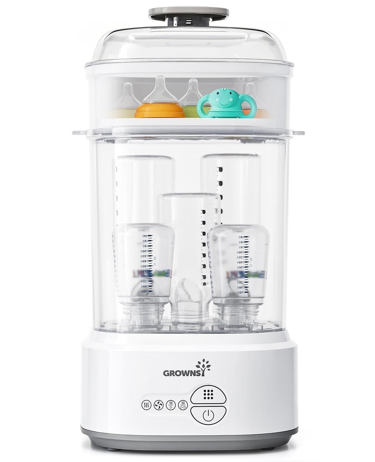 Grownsy Compact Baby Bottle Sterilizer and Dryer with Fast Sanitization