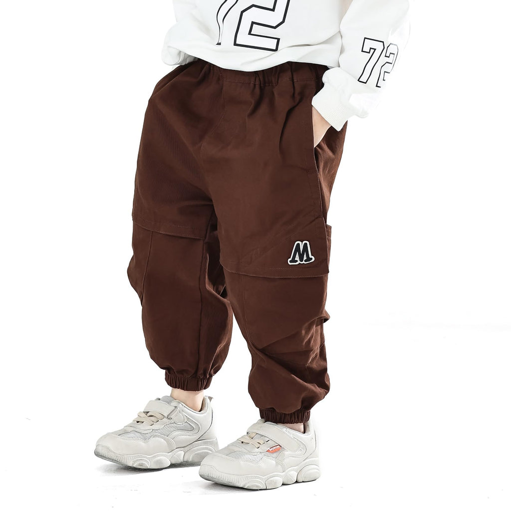 MINI PANDA Toddler Pants Boys& Girls, Relaxed Stretch Twill Toddler Casual Pants Coffee