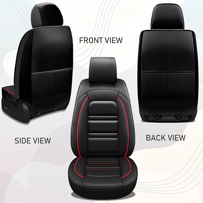 Seat Cover for Buick Encore 2013-2022 | Car Seat Covers Front Seats, Waterproof Seat Protectors, Automotive Front Seat Covers (Front Seat, Black&Red Line)