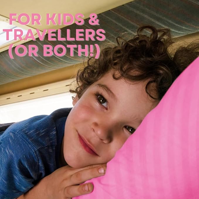 kinder Fluff Children Pillow (2-Pack) – Small Pillows for Kids - Hypoallergenic, Machine Washable & Lump Free - Intended for Children 2+ Years (10x15in, Pink)