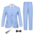 Boys Suit Slim 6 Piece Formal Kids Tux Suits Prom Boy Outfit Sky Blue 3