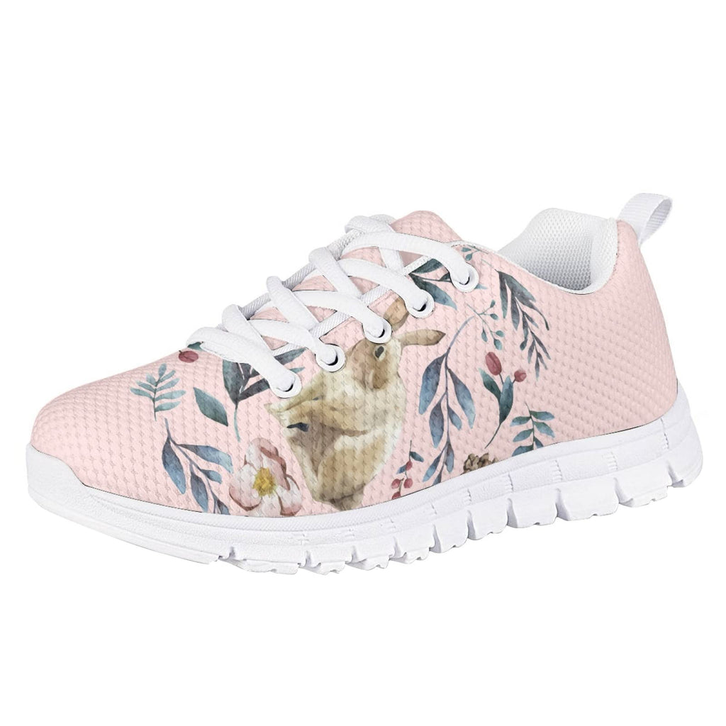 MARSVOVO Kids Slip On Sneakers Non Slip Lace-up Lightweight Breathable Athletic Flexible Pre Walking Shoes for Boy Girl TComfortable Play Learning to Work Shoes Leaves Rabbit Design Size 5 US