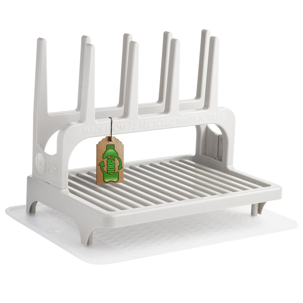 PopYum Gray Space Saving Drying Rack from 100% Recycled Bottles