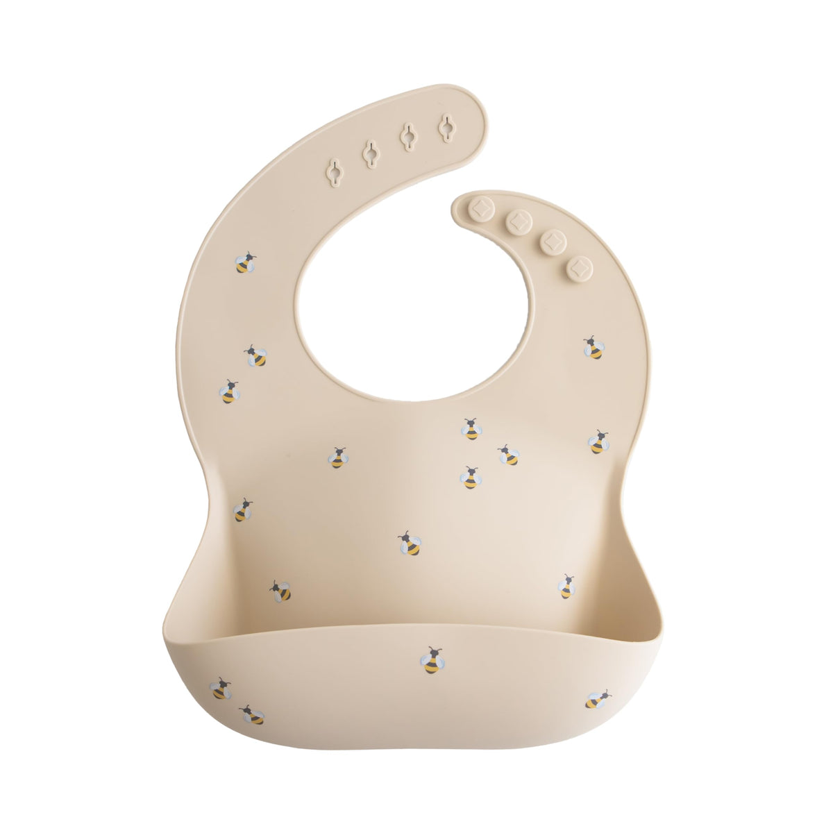 mushie Silicone Baby Bib | Adjustable Fit Waterproof Bibs (Rainbows)