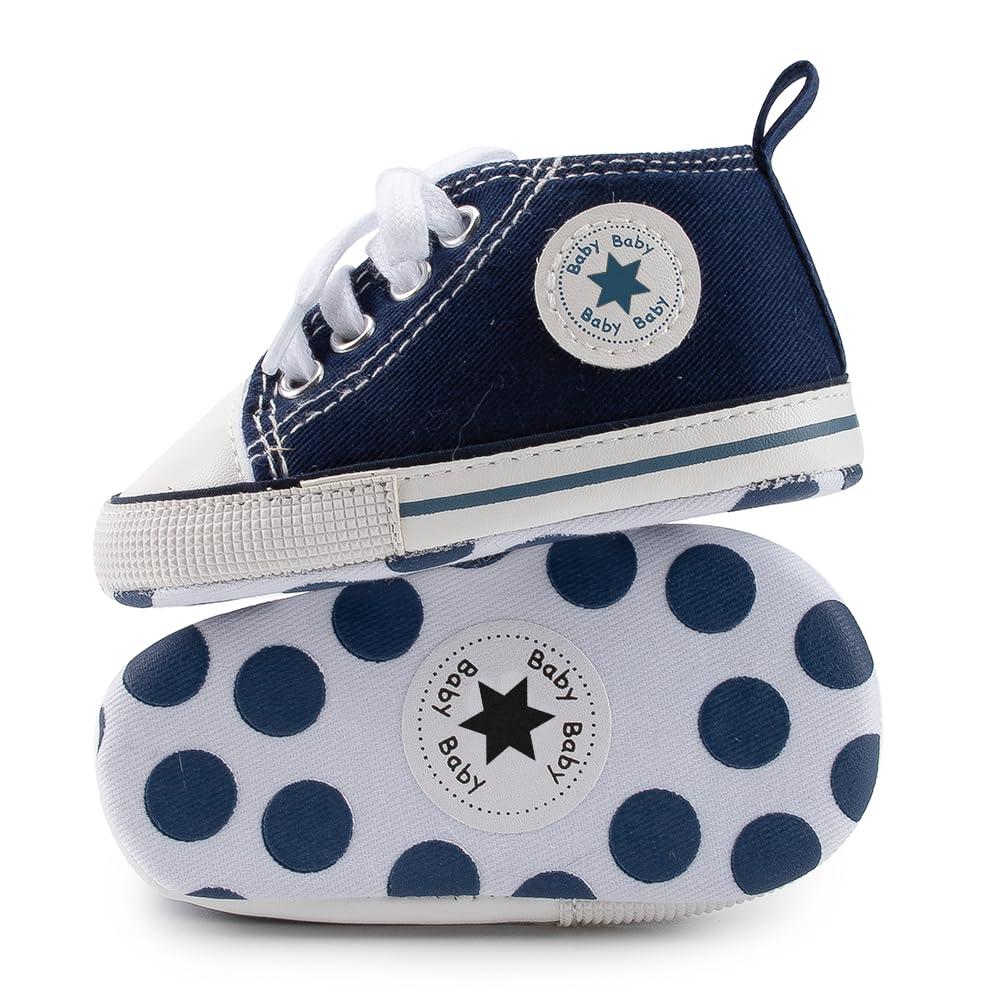 Meckior Save Beautiful Baby Girls Boys Canvas Sneakers Soft Sole High-Top Ankle Infant First Walkers Shoes