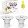 Flange Inserts 18mm for 24mm Flange/Shield, Flange Sizing Kit Silicone Flange Insert, Reduce 24mm Nipple Tunnel Down to 13mm, Breastfeeding Essentials Kit for New Moms, 2PCS