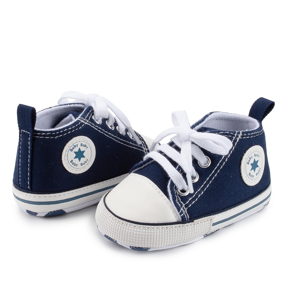 Meckior Save Beautiful Baby Girls Boys Canvas Sneakers Soft Sole High-Top Ankle Infant First Walkers Shoes