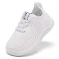 MORENDL Toddler Shoes Baby Walking Sock Shoes Infant Sneakers Boy Girl Barefoot Tennis Shoe Non-Slip Brethable White Size 9