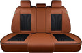 FLORICH Rear Seat Covers Leather Car Seat Covers Waterproof Back Seat Cover Automotive Seat Covers Universal Seat Cushion Protector for Most Cars Trucks SUV-Brown&Black