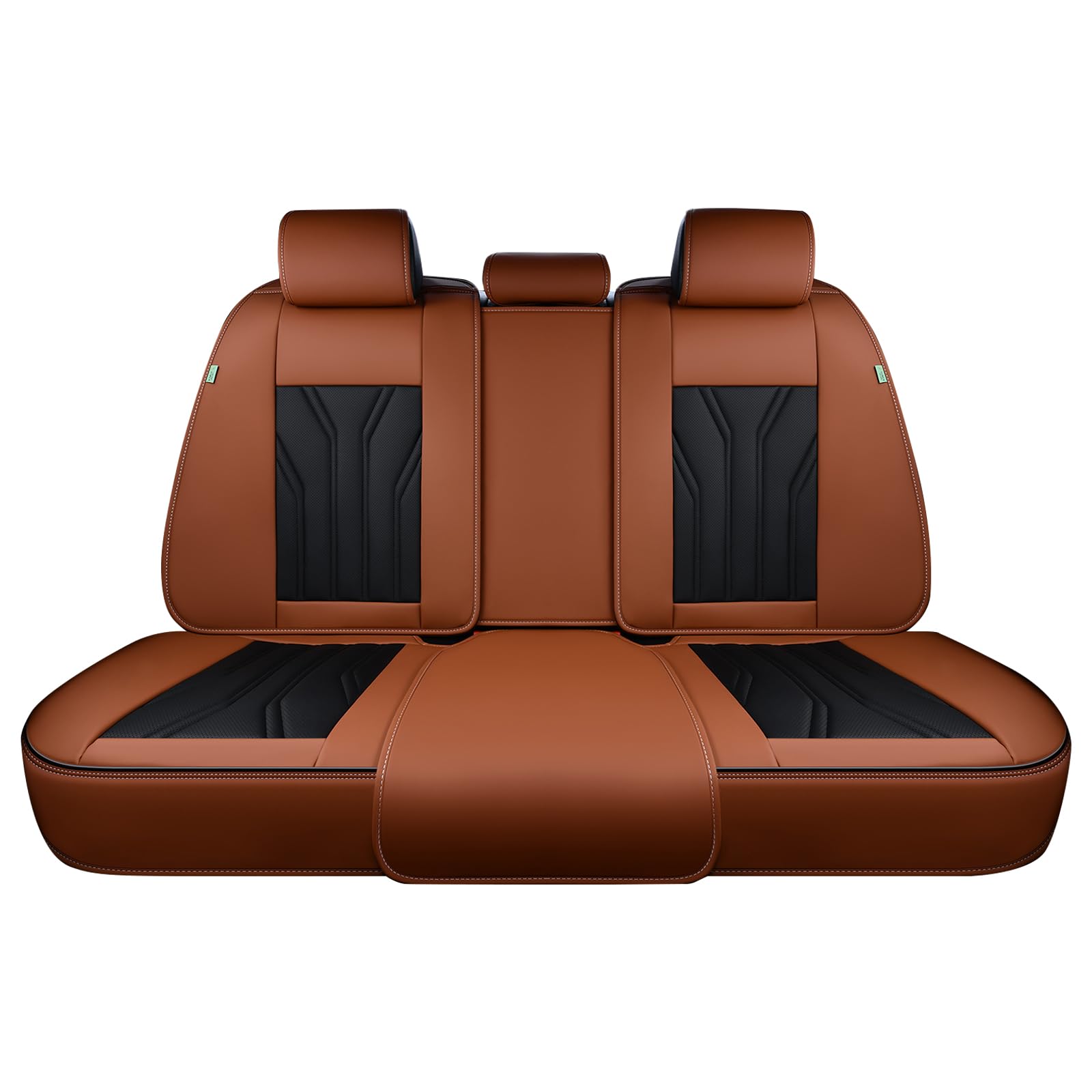 FLORICH Rear Seat Covers Leather Car Seat Covers Waterproof Back Seat Cover Automotive Seat Covers Universal Seat Cushion Protector for Most Cars Trucks SUV-Brown&Black