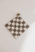 Forever French Baby | Lovey | Pacifier Holder | Lovey Gifts | Boy & Girl | Ideal for Age 0 Months & Up | Microfiber Feather Yarn (Mushroom Checkerboard)