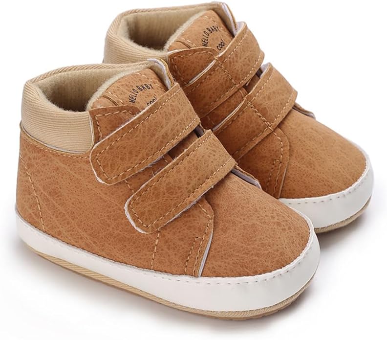 Clowora Baby Boys Girls Shoes Non-Slip Rubber Sole Sneakers Infant First Walking Toddler Crib Shoes Newborn Loafers Flats.
