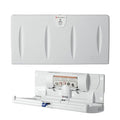 Foundations Classic Horizontal Baby Changing Station w/EZ Mount Backer Plate, Wall Mounted, One Handed Adjustable Safety Strap & Liner Dispenser, Gray (100-EH-BP)