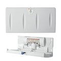 Foundations Classic Horizontal Baby Changing Station w/EZ Mount Backer Plate, Wall Mounted, One Handed Adjustable Safety Strap & Liner Dispenser, Gray (100-EH-BP)