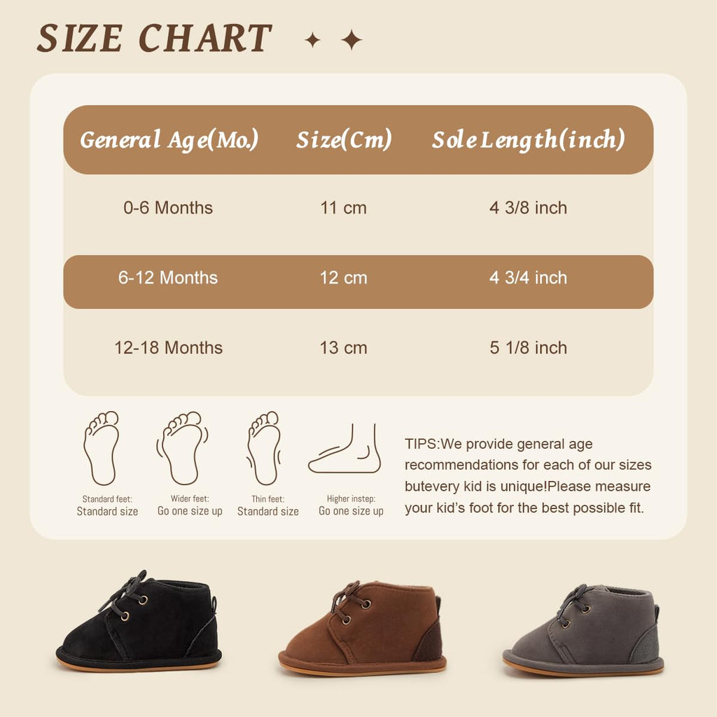 Zoolar Baby Unisex Warm Snow Boots Newborn Leather Fur Lace Up Ankle Anti-Slip Rubber Texture Sole Toddler Prewalker Winter Crib Shoes