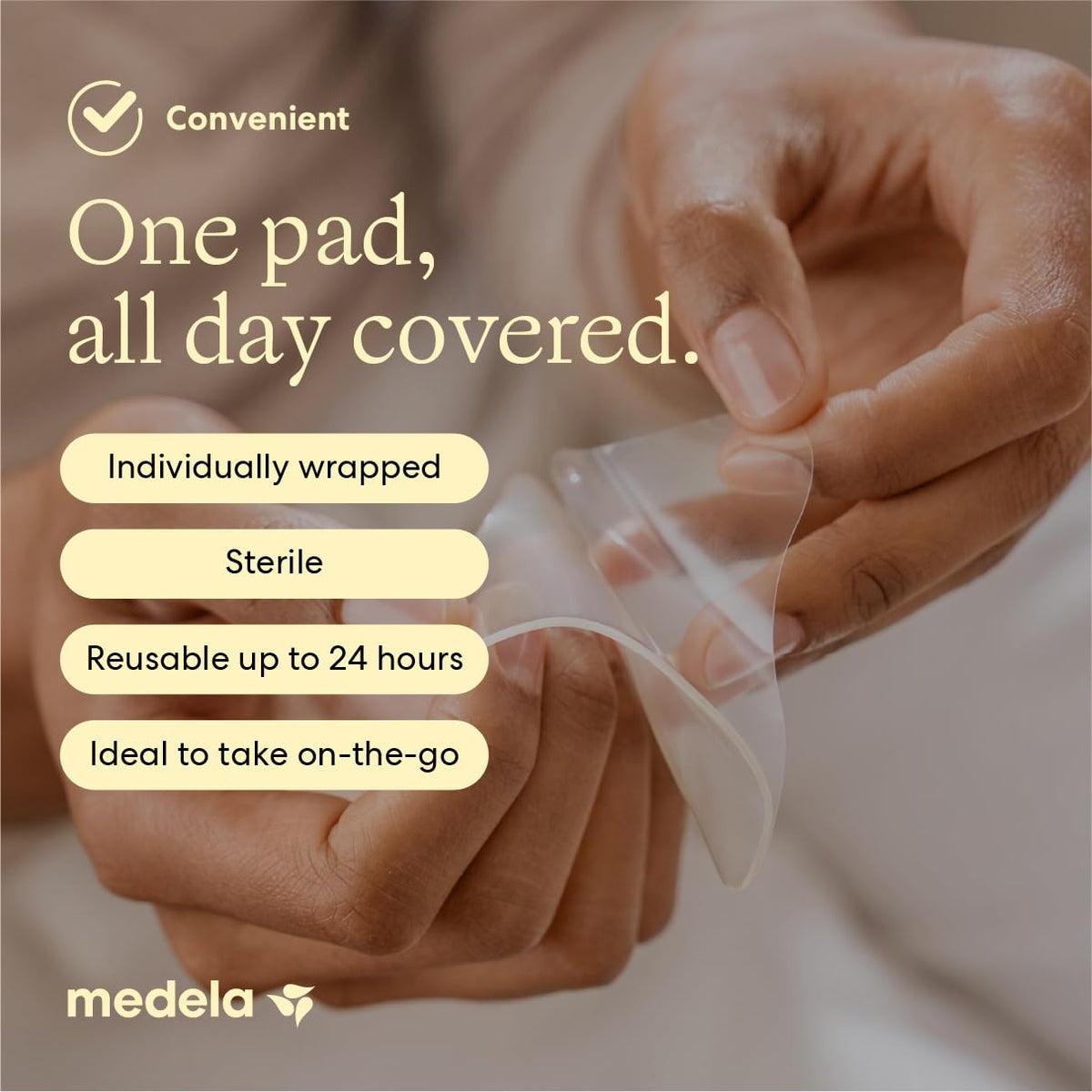 Medela Soothing Hydrogel Pads for Nipples, Reusable 24 Hours, Pack of 4