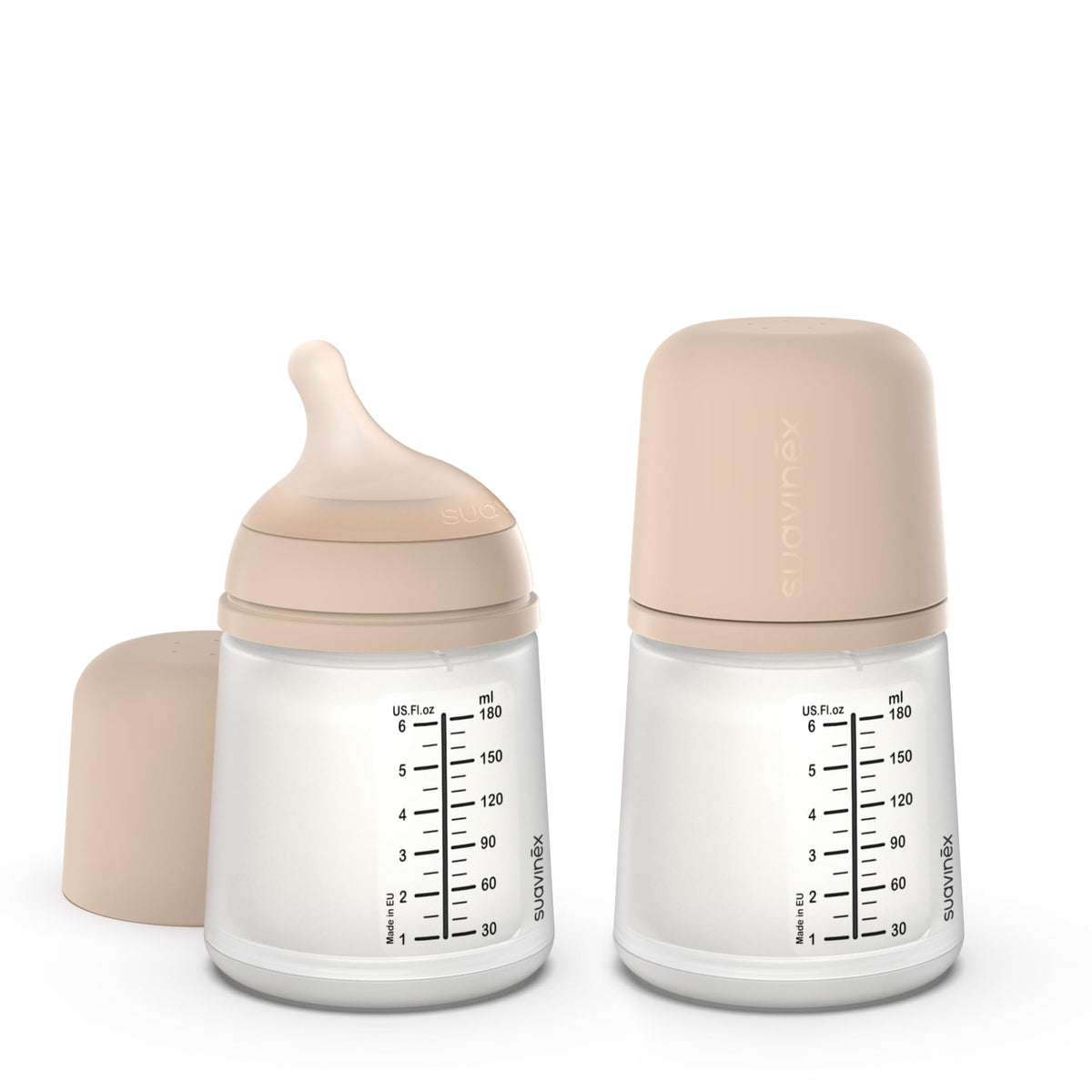 Suavinex Zero Zero Anti Colic Baby Bottle, 6 Oz, Light, 1-Pack