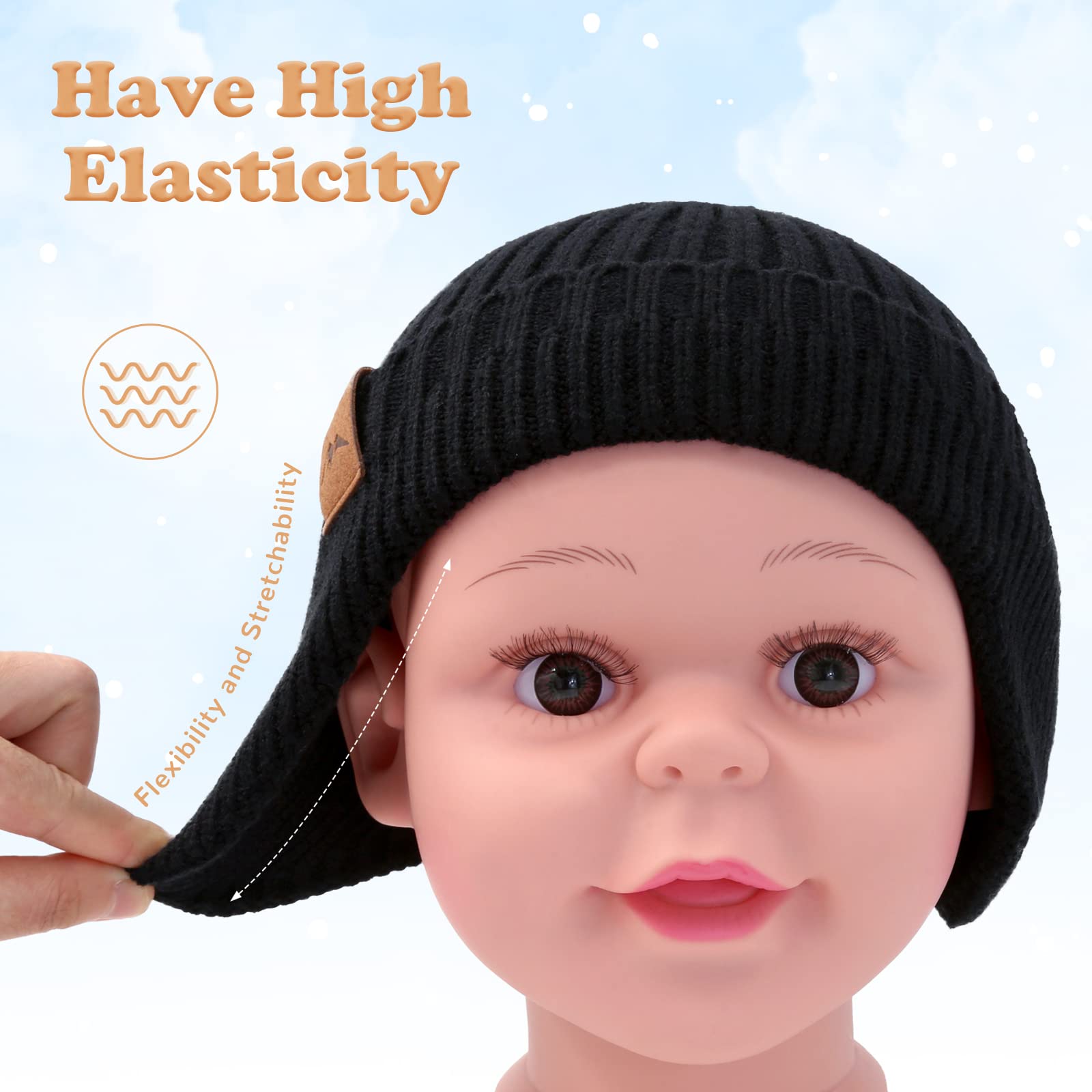 POXIMI Baby Boy Winter Hat Toddler Warm Beanie Girl Knit Hats with Earflap Kid Cute Earmuffs