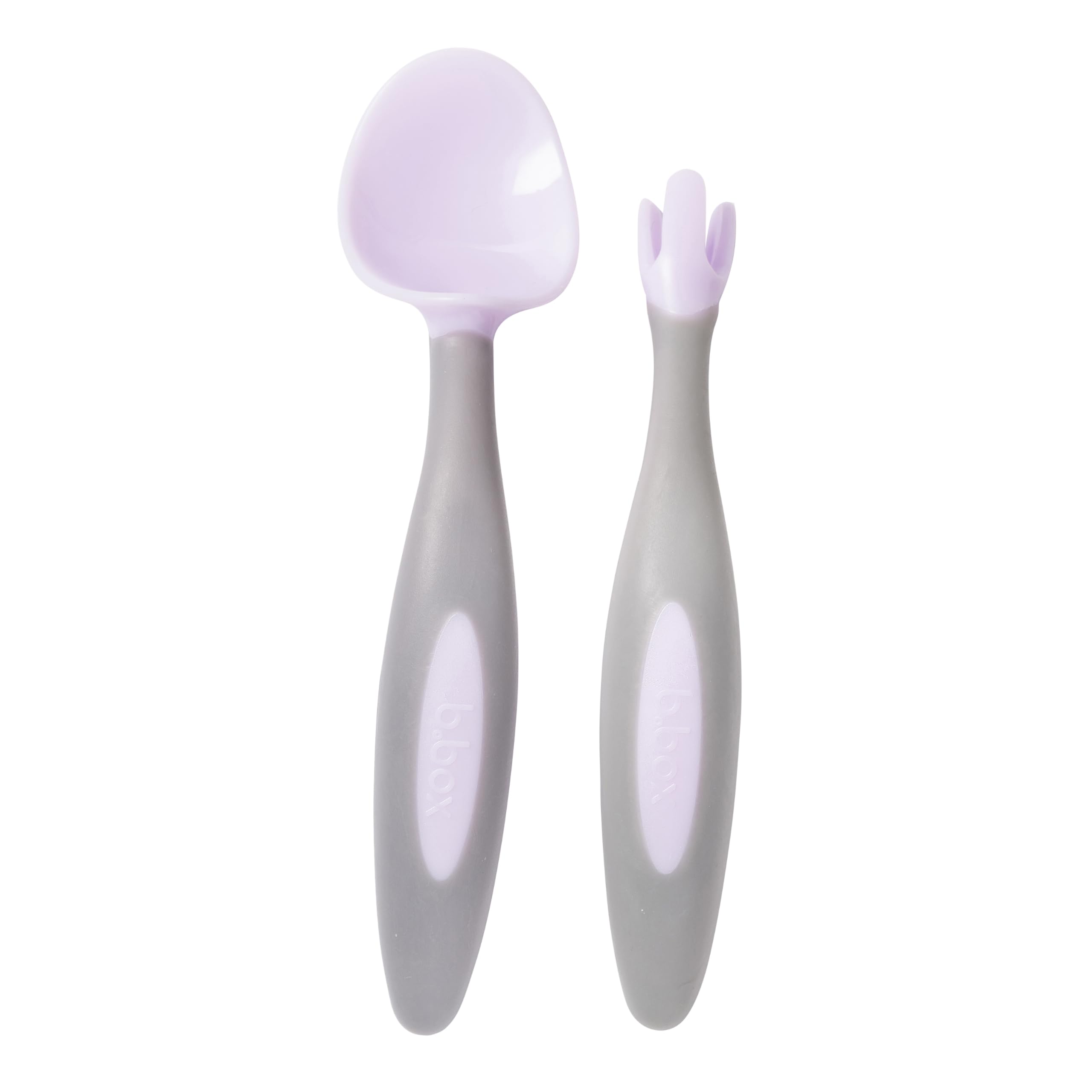 b.box Toddler Cutlery Set – Patented FLORK Flower Fork & Easy-Grip Spoon with Travel Case. BPA-Free, Dishwasher Safe. Designed by Occupational Therapists. Ages 9M+ (Boysenberry)