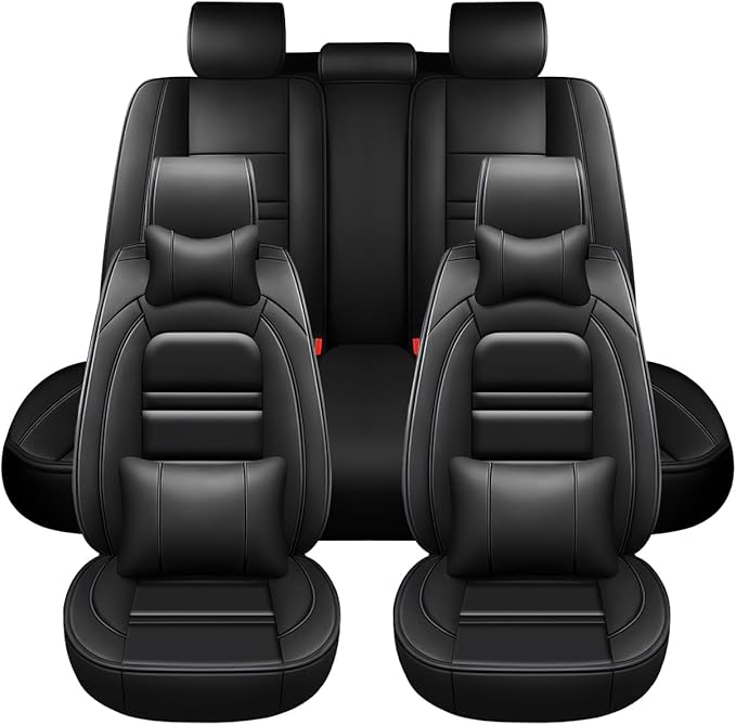 Car Seat Covers for Chevy Cruze 2011-2019 | 5-Seats Seat Covers, Waterproof Seat Protectors, Automotive Seat Covers (Full Set with Pillow,Black)