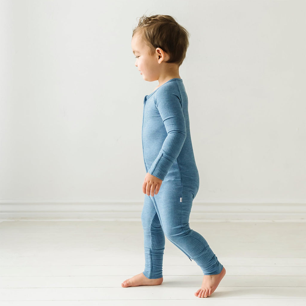 Little Sleepies Baby Pajamas, Heather Blue, Newborn