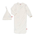 Magnetic Me Modal Newborn Sleeper Gown & Hat Set | Silky Soft Modal Fabric Sleep Sack | Pin Dot Cream | 0-3 Months