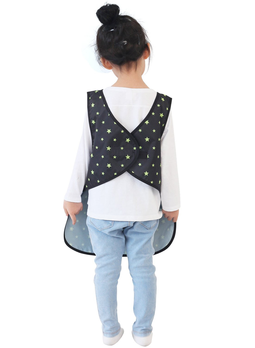 Plie Kids Painting Apron – Waterproof Art Smock for Toddlers & Preschoolers, Messy Play, Baking, Crafts, Cooking, Sensory Activities, Mealtime (Ages 1–10), Lime Star (40-L)
