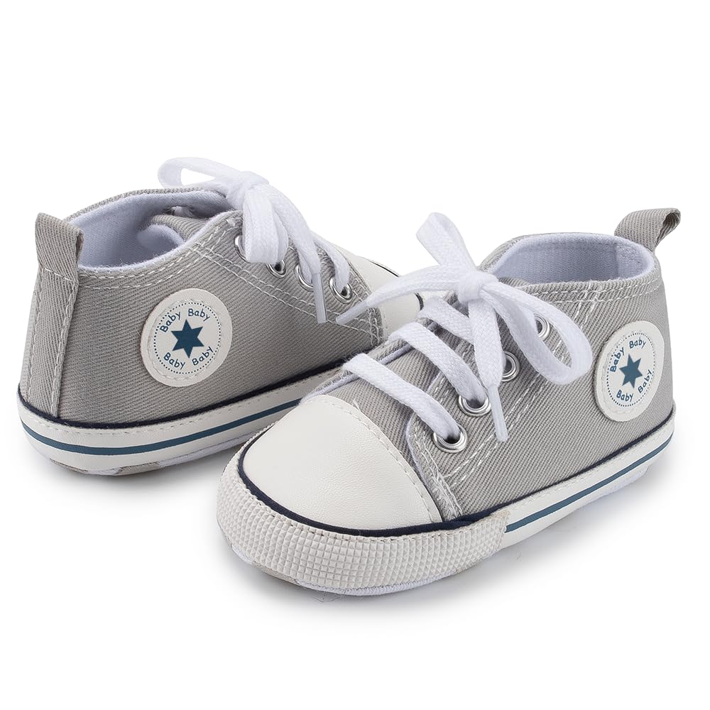 Meckior Save Beautiful Baby Girls Boys Canvas Sneakers Soft Sole High-Top Ankle Infant First Walkers Shoes