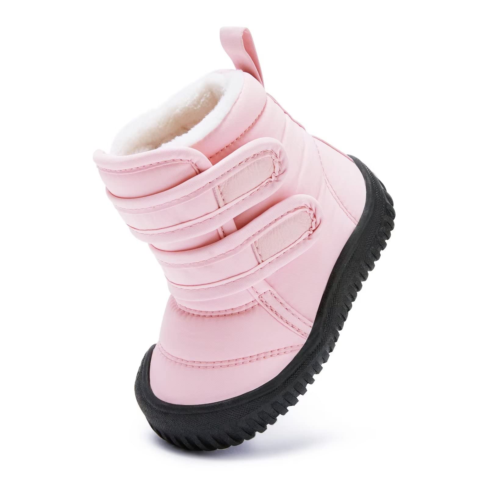 BMCiTYBM Baby Snow Boots Boys Girls Winter Infant Shoes Non Slip 6 9 12 18 24 Months Faux Fur Pink Size 18-24 Months Toddler