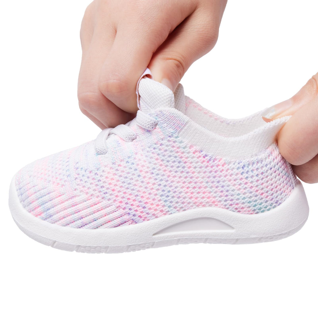 MORENDL Toddler Shoes Baby Walking Sock Shoes Infant Sneakers Boy Girl Barefoot Tennis Shoe Non-Slip Brethable Mix Size 9