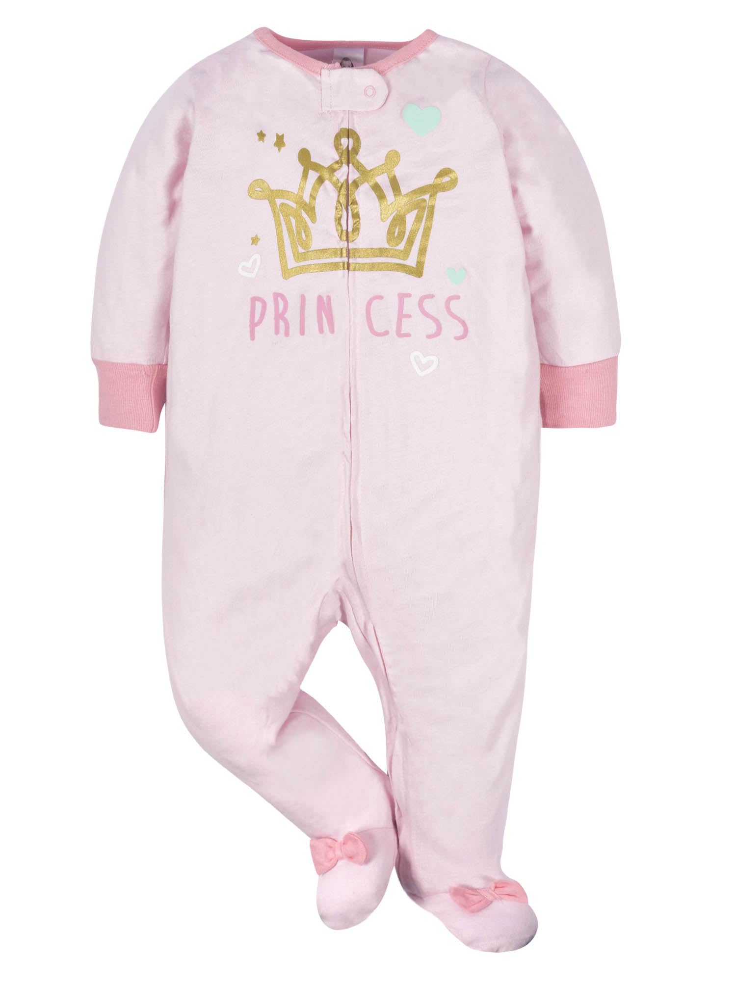 Gerber Baby Girls 4 Pack Sleep 'N Play Footie Castle 3-6 Months