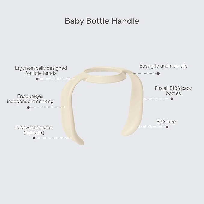 Bibs | Baby Bottle Handle | Easy & Comfortable Grip | Non-Slip Surface | BPA-Free | Dishwasher Safe | BIBS Baby Bottle Accessories | Ages 6+ Months | Sage