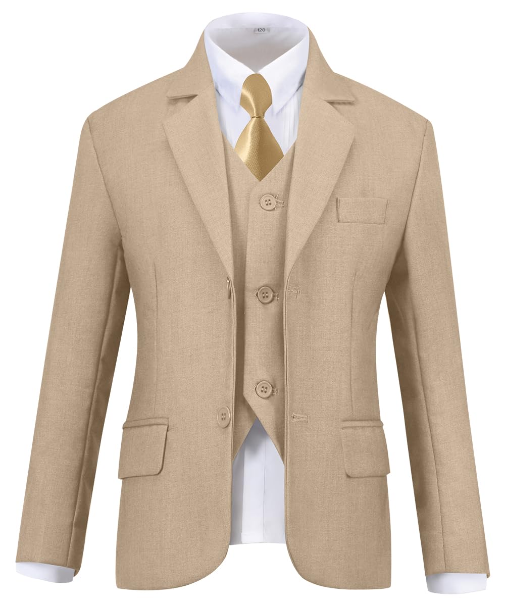 Boy Suits Ring Bearer Outfit Kids Tuxedo Suit for Boys Champagne Size 8